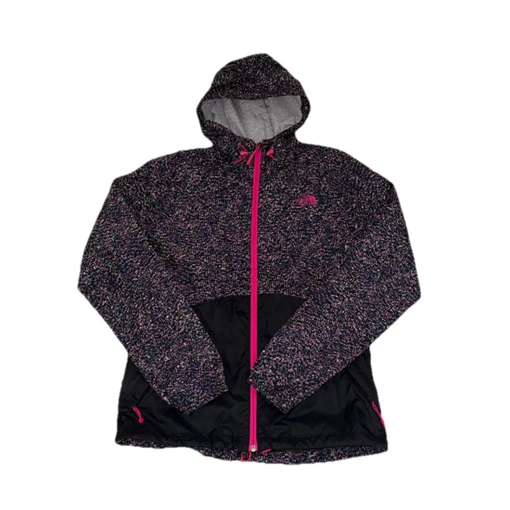 The North Face Womens Raincoat Black Pink Full Zip Logo M